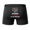 Caleçon Thibault Silence Thibault est en Mission - Humour Boxer Coton Idée Cadeau
