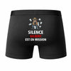 Caleçon Gilbert Silence Gilbert est en Mission - Humour Boxer Coton Idée Cadeau