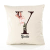 Housse de Coussin Premium Yvette Lettre - Coton Canvas Fairtrade Beige Idée Cadeau Décoration Canapé