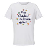 Maillot de Sport Femme pour Charline Elle Assure - T-Shirt Respirant Polyester Manches Courtes - Cadeau Sportive Anniversaire Noël Fête des Mères