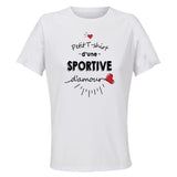 Maillot de Sport Femme Sportive Damour - T-Shirt Respirant Polyester Manches Courtes - Cadeau Sportive Anniversaire Noël Fête des Mères