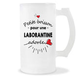 Verre à bière Laborantine adorée femme | Chope de Bière Pinte Idée Cadeau Humour Collègue famille Homme Anniversaire Noël