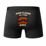 Caleçon Jean-Claude Énorme Bonus - Humour Boxer Coton Idée Cadeau