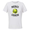 Maillot de Sport Femme pour Merci Tennis Coach - T-Shirt Respirant Polyester Manches Courtes - Cadeau Sportive Anniversaire Noël Fête des Mères