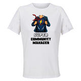 Maillot de Sport Femme Super Community Manager - T-Shirt Respirant Polyester Manches Courtes - Cadeau Sportive Anniversaire Noël Fête des Mères