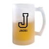 Verre à Bière Jacki Lettre Sport | Chope de Bière Pinte | Idée Cadeau Prénom Style Basket Université Anniversaire Papa Collègue Départ Retraite Noël