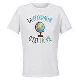 Maillot de Sport Femme Geographie C'est La Vie - T-Shirt Respirant Polyester Manches Courtes - Cadeau Sportive Anniversaire Noël Fête des Mères