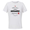Maillot de Sport Femme Infirmiere Damour - T-Shirt Respirant Polyester Manches Courtes - Cadeau Sportive Anniversaire Noël Fête des Mères