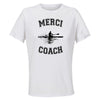 Maillot de Sport Femme pour Merci Aviron Coach - T-Shirt Respirant Polyester Manches Courtes - Cadeau Sportive Anniversaire Noël Fête des Mères