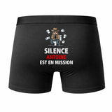 Caleçon Antoine Silence Antoine est en Mission - Humour Boxer Coton Idée Cadeau