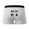 Caleçon 61 Ans - Humour Boxer Gris Motif Âge Idée Cadeau Anniversaire
