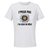 Maillot de Sport Femme Jeux De Role J'peux Pas - T-Shirt Respirant Polyester Manches Courtes - Cadeau Sportive Anniversaire Noël Fête des Mères