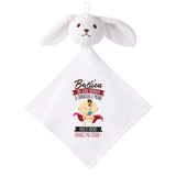Doudou Bébé Lapin Bastien Humour Changez Couches Gaze de Coton Cadeau Baby Shower