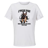 Maillot de Sport Femme Malinois J'peux Pas - T-Shirt Respirant Polyester Manches Courtes - Cadeau Sportive Anniversaire Noël Fête des Mères