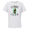 Maillot de Sport Femme Panda C'est La Vie - T-Shirt Respirant Polyester Manches Courtes - Cadeau Sportive Anniversaire Noël Fête des Mères