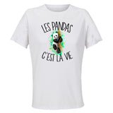 Maillot de Sport Femme Panda C'est La Vie - T-Shirt Respirant Polyester Manches Courtes - Cadeau Sportive Anniversaire Noël Fête des Mères