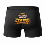 Caleçon pour Valentin C'est Dur - Humour Boxer Coton Idée Cadeau Anniversaire