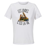 Maillot de Sport Femme Livres C'est La Vie - T-Shirt Respirant Polyester Manches Courtes - Cadeau Sportive Anniversaire Noël Fête des Mères