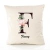 Housse de Coussin Premium Fanny Lettre - Coton Canvas Fairtrade Beige Idée Cadeau Décoration Canapé