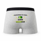 Caleçon Chargement en Cours Karim - Humour Boxer Gris Idée Cadeau
