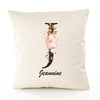 Housse de Coussin Premium Jeannine Lettre - Coton Canvas Fairtrade Beige Idée Cadeau Décoration Canapé 40x40