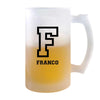 Verre à Bière Franco Lettre Sport | Chope de Bière Pinte | Idée Cadeau Prénom Style Basket Université Anniversaire Papa Collègue Départ Retraite Noël