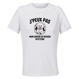 Maillot de Sport Femme Bichon Maltais J'peux Pas - T-Shirt Respirant Polyester Manches Courtes - Cadeau Sportive Anniversaire Noël Fête des Mères