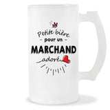 Verre à bière Marchand adoré | Chope de Bière Pinte Idée Cadeau Humour Collègue famille Homme Anniversaire Noël