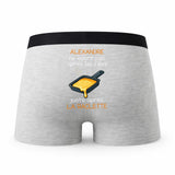 Caleçon Alexandre Courir après la Raclette - Humour Boxer Gris Idée Cadeau