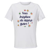Maillot de Sport Femme Josephine Elle Assure - T-Shirt Respirant Polyester Manches Courtes - Cadeau Sportive Anniversaire Noël Fête des Mères
