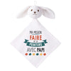 Doudou Bébé Lapin Ma Mission Peinture avec Papi Gaze de Coton Cadeau Baby Shower