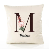 Housse de Coussin Premium Maïssa Lettre - Coton Canvas Fairtrade Beige Idée Cadeau Décoration Canapé