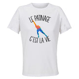 Maillot de Sport Femme Patinage C'est La Vie - T-Shirt Respirant Polyester Manches Courtes - Cadeau Sportive Anniversaire Noël Fête des Mères