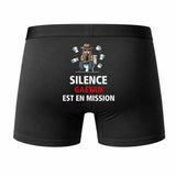 Caleçon Gaëtan Silence Gaëtan est en Mission - Humour Boxer Coton Idée Cadeau