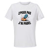 Maillot de Sport Femme Padel J'peux Pas - T-Shirt Respirant Polyester Manches Courtes - Cadeau Sportive Anniversaire Noël Fête des Mères