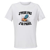 Maillot de Sport Femme Padel J'peux Pas - T-Shirt Respirant Polyester Manches Courtes - Cadeau Sportive Anniversaire Noël Fête des Mères