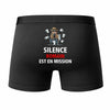 Caleçon Romain Silence Romain est en Mission - Humour Boxer Coton Idée Cadeau