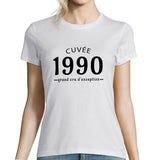 Cuvée 1990 Grand cru d'exception | T-Shirt Anniversaire Femme année de Naissance