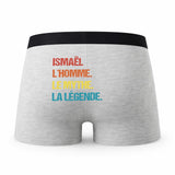 Caleçon Ismael Mythe Légende Vintage - Humour Boxer Gris Idée Cadeau