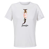 Maillot de Sport Femme Jennifer Lettre - T-Shirt Respirant Polyester Manches Courtes - Cadeau Sportive Anniversaire Noël Fête des Mères