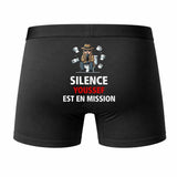 Caleçon Youssef Silence Youssef est en Mission - Humour Boxer Coton Idée Cadeau