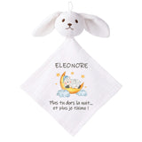 Doudou Bébé Lapin Eleonore Dodo Mouton Gaze de Coton Cadeau Baby Shower