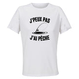 Maillot de Sport Femme Peche J'peux Pas - T-Shirt Respirant Polyester Manches Courtes - Cadeau Sportive Anniversaire Noël Fête des Mères