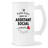 Verre à bière Assistant social adoré | Chope de Bière Pinte Idée Cadeau Humour Collègue famille Homme Anniversaire Noël