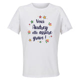 Maillot de Sport Femme pour Audrey Elle Assure - T-Shirt Respirant Polyester Manches Courtes - Cadeau Sportive Anniversaire Noël Fête des Mères