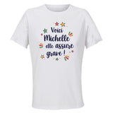 Maillot de Sport Femme Michelle Elle Assure - T-Shirt Respirant Polyester Manches Courtes - Cadeau Sportive Anniversaire Noël Fête des Mères