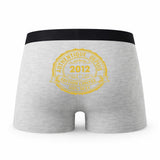 Caleçon Authentique Depuis 2012 - Humour Boxer Gris Millésime Idée Cadeau