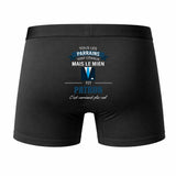 Caleçon Parrain Patron - Humour Boxer Coton Idée Cadeau Fête des Pères