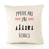 Housse de Coussin Premium Chess Version Blanc - Coton Canvas Fairtrade Beige Idée Cadeau Décoration Canapé