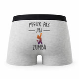 Caleçon J_Peux Pas Zumba - Humour Boxer Gris Idée Cadeau Passion